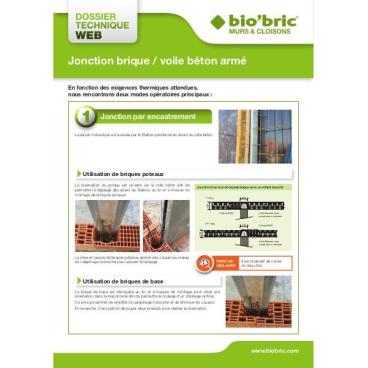 Fiche technique - Jonction brique et voile béton armé