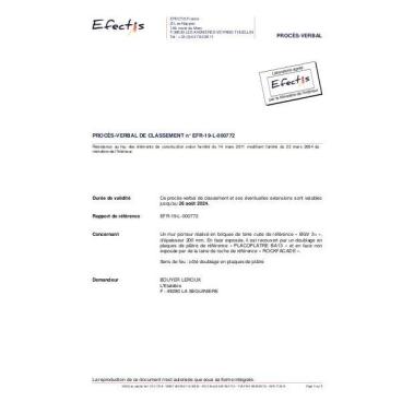 PV Feu bgv'3+ ITE REI30 8,5 t n°EFR19000772