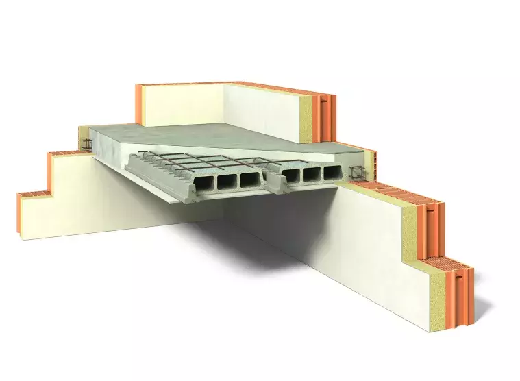 Schéma 3D plancher entrevous - planelles thermiques Biobric